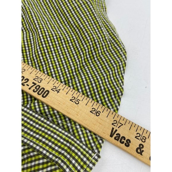 Eddie Bauer Women's Button Down Collar Shirt Green Checker Medium 100% Cotton - Picture 8 of 10